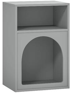 HOMCOM Comodino stretto ad arco con 2 scomparti aperti, 40x30x60 cm, grigio | Aosom Italy
