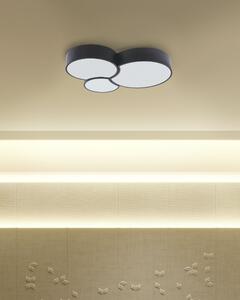 Lampada da soffitto a LED in metallo Nero con paralume in acrilico opalino a LED a luce bianca calda con tripla paralume a filo Beliani