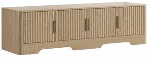 HOMCOM Mobile TV 152 cm con 4 ante scanalate e ripiani regolabili, rovere | Aosom Italy