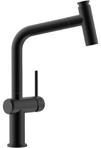 Rubinetto da cucina, alta pressione, rotazione a 360°, colore nero, attacco G3/8