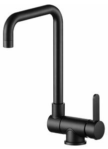 Aquanello. Miscelatore da cucina in acciaio inossidabile massiccio, con getto orientabile, colore nero. Modello BL-1011-FM