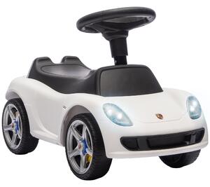AIYAPLAY Auto cavalcabile a spinta per bambini 18-36 mesi con clacson, fari e suoni, bianco | Aosom Italy