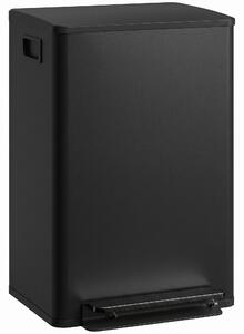 HOMCOM Pattumiera da cucina 50 L a pedale con secchio removibile e chiusura soft-close, nero | Aosom Italy