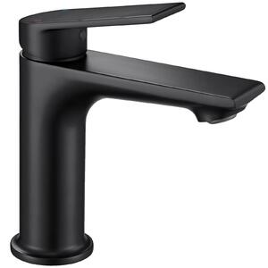 Miscelatore per lavabo, da montare a incasso, design moderno, colore nero, acciaio inossidabile, attacco G3/8
