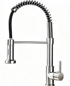 Rubinetto da cucina, con soffione estraibile, miscelatore monocomando, finitura nero nichel