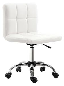 HOMCOM Sedia da Ufficio Girevole con Rotelle e Altezza Regolabile, Poltrona da Ufficio Imbottita Ergonomica in Pelle, 46×51×80-92cm|Aosom Italy