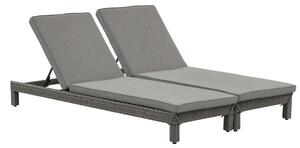 Outsunny Lettino da Giardino o Terrazzo Regorabile in PE Rattan con Cuscino Imbottito Regolabile su 6 Livelli, Grigio|Aosom