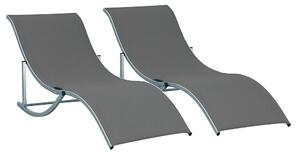 Outsunny Set 2 Sdraio da Giardino Pieghevoli, Lettino Prendisole in Alluminio e Textilene, 61x165x63 cm|Aosom