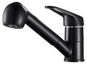 Miscelatore da cucina, design estraibile, soffione a due modalità, colore nero