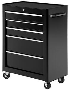 HomCom Carrello Cassettiera Porta Utensili per officina, Carrello da Officina Cassettiera con Ruote, nero, 61.5x33x85cm|Aosom