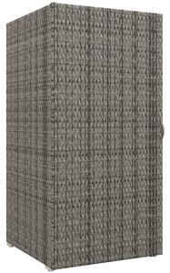 Outsunny Armadio da Giardino in Rattan PE con 2 Vani, 60x63x120cm, Grigio|Aosom