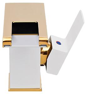 Miscelatore per lavabo, indicatore LED della temperatura, acciaio inossidabile resistente, BIANCO