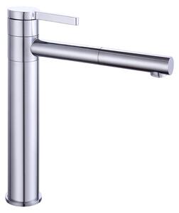 Rubinetto per lavabo, rotazione a 360 gradi, costruzione resistente, colore argento, attacco G3/8