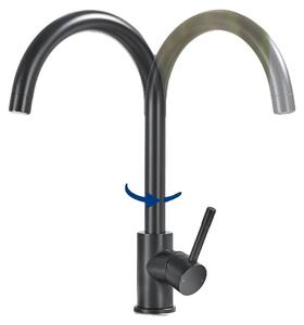 Rubinetto da cucina, girevole a 360°, realizzato in acciaio inossidabile resistente, colore nero, attacco G3/8
