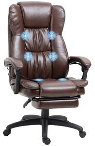 Vinsetto Sedia da Ufficio Massaggiante e Girevole con funzione reclinabile, 68,5x68,5x119-127 cm, Marrone