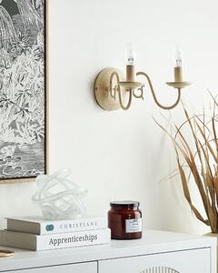 Lampada da parete in metallo bianco con segni di invecchiamento a 2 luci Design retrò vintage Luce del soggiorno Illuminazione decorativa Beliani