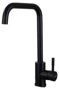 Miscelatore da cucina, acciaio inossidabile, montaggio a incasso, colore nero, attacco G3/8