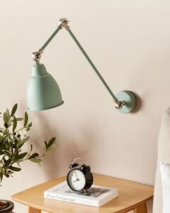 Lampada da parete moderna verde chiaro da lettura a braccio lungo in metallo bianco dal design moderno Beliani