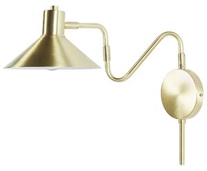 Lampada da parete con paralume in metallo oro regolabile a braccio lungo camera da letto soggiorno Beliani