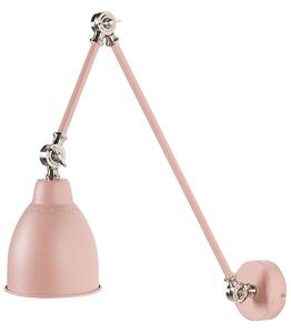 Lampada da parete moderna rosa pastello da lettura a braccio lungo in metallo bianco dal design moderno Beliani