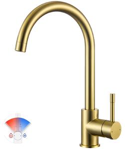 Miscelatore per cucina, in acciaio inossidabile 304, altezza totale 346 mm, altezza del beccuccio 235 mm, girevole a 360°, monocomando