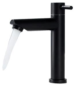Miscelatore per lavabo, da montare a incasso, design moderno, colore nero, acciaio inossidabile, attacco G3/8