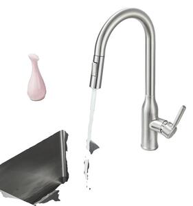 Rubinetto da cucina, con beccuccio estraibile, girevole a 360°, finitura in nichel