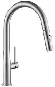 Rubinetto da cucina con doccetta estraibile, realizzato in acciaio inossidabile resistente, finitura cromata, attacco G3/8