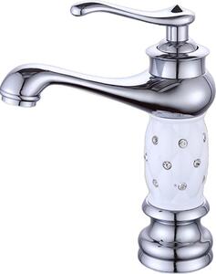 Rubinetto per lavabo, design retrò, facile installazione, argento
