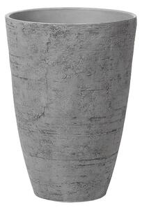 Vaso per piante in pietra di colore grigio 43 x 43 x 60 cm interni esterni giardino terrazzo Beliani
