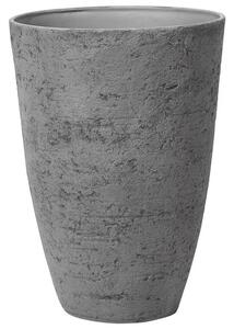 Vaso per piante in pietra di colore grigio 51 x 51 x 71 cm interni esterni giardino terrazzo Beliani