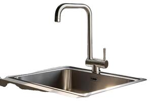 Rubinetto da cucina pieghevole, in acciaio inossidabile spazzolato, design salvaspazio, conforme alle normative CE, collegamento flessibile, dimensioni compatte