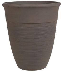 Vaso per piante Fioriera in solida miscela di pietra marrone poliresina quadrata ø 50 cm per tutte le stagioni Beliani