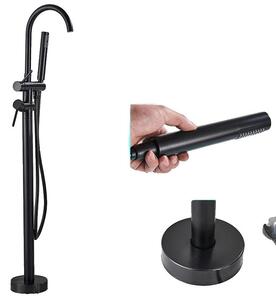 Design con base a forma di zampa, include doccetta manuale, colore nero opaco