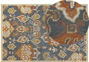 Tappeto multicolore lana 140 x 200 cm spessa pelo lungo motivo orientale Beliani