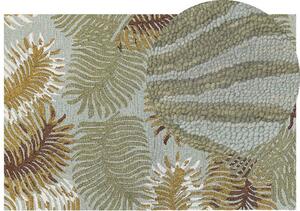 Tappeto in lana multicolore con motivo foglie 140 x 200 cm stile boho rustico camera da letto soggiorno Beliani