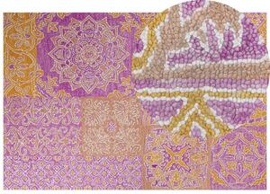 Tappeto di lana rosa giallo senape 140 x 200 cm stile orientale vintage soggiorno camera da letto Beliani
