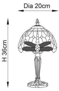 Endon 64088 - Lampada da tavolo Tiffany DRAGONFLY 1xE14/7W/230V diametro 20 cm