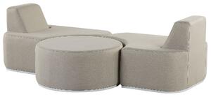 Set soggiorno 2 posti tessuto grigio chiaro divani con poggiapiedi moderno resistente raggi UV Beliani