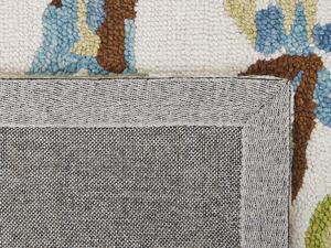 Tappeto di lana multicolore con motivo a foglie 80 x 150 cm stile boho rustico camera da letto soggiorno Beliani