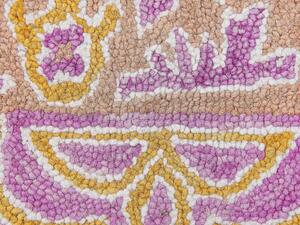 Tappeto di lana rosa giallo senape 140 x 200 cm stile orientale vintage soggiorno camera da letto Beliani