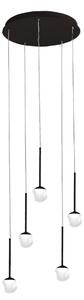 Lampadario moderno promoingross lollypop s5b ne led metallo nero metacrilato bianco - Promoingross
