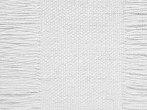 Pouf colore bianco in cotone ⌀ 50 cm dalla forma rotonda stile boho cuscino da pavimento Beliani