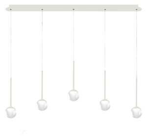 Lampadario moderno promoingross lollypop s5tr wh led metallo bianco metacrilato bianco - Promoingross
