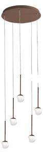 Lampadario moderno promoingross lollypop s5b bn led metallo oro rosato metacrilato bianco - Promoingross