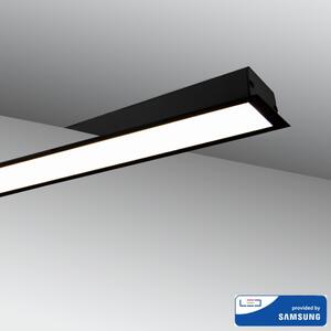 Lampada Lineare LED da Incasso 42W 120cm, Nera, chip SAMSUNG LED Colore Bianco Caldo 3.000K