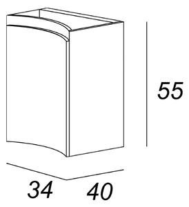 Struttura pensile da bagno (modulare) Vague 1 cassetto 1 anta L 34 cm