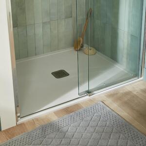 Porta doccia scorrevole Remix 100 cm, H 195 cm in vetro, spessore 8 mm trasparente cromato