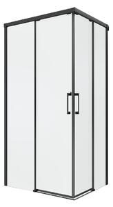 Box doccia rettangolare scorrevole Remix 100 x 70 cm, H 195 cm in vetro, spessore 8 mm trasparente nero
