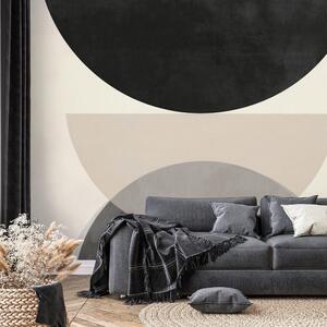Carta da parati – Semicerchi geometrici in bianco e nero